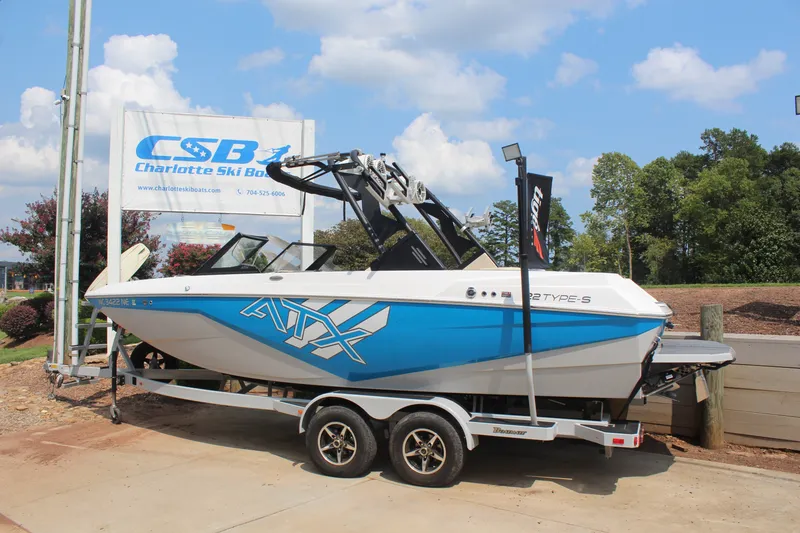 Slide: The Image of 2022 ATX Surf Boats 22 Type-S on trailer at Charlotte Ski Boats dealership. - 5