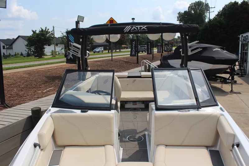 Slide: The Image of 2022 ATX Surf Boats 22 Type-S with open seating and sleek design. - 8