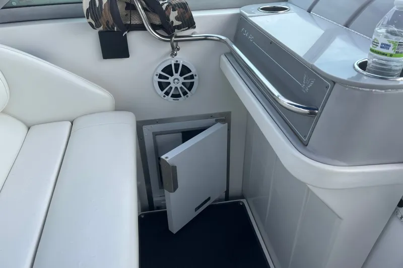 Slide: The Image of Interior of a 1997 Formula 34 Performance Cruiser with seating and storage. - 22