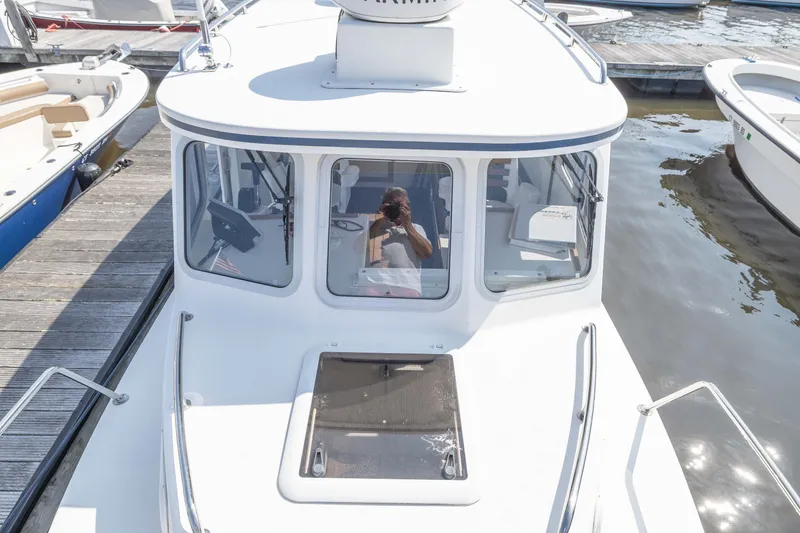 Slide: The Image of 2019 Rosborough 246 Halifax boat docked at marina, top view. - 16