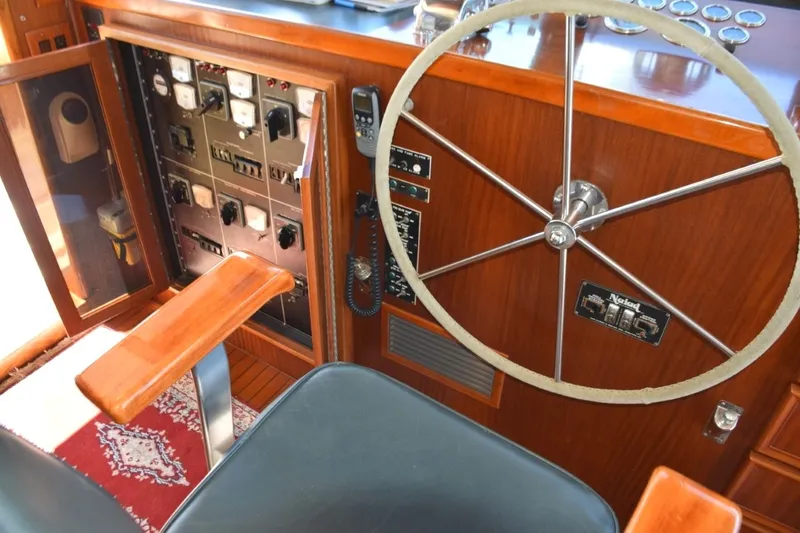 Slide: The Image of Helm wheel with electrical switching panel open - 42