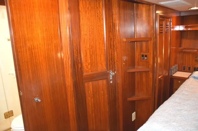 Slide: The Image of With MSR cabin door closed, shelves for display, storage closet to starboard (beneath stairway), entrance to head to portside - 51