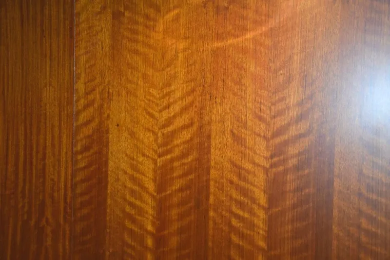 Slide: The Image of Some of the "feather teak" paneling - 64