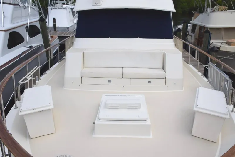 Slide: The Image of Foredeck lounge seat and two dunnage storage boxes which also have cushion tops - 66