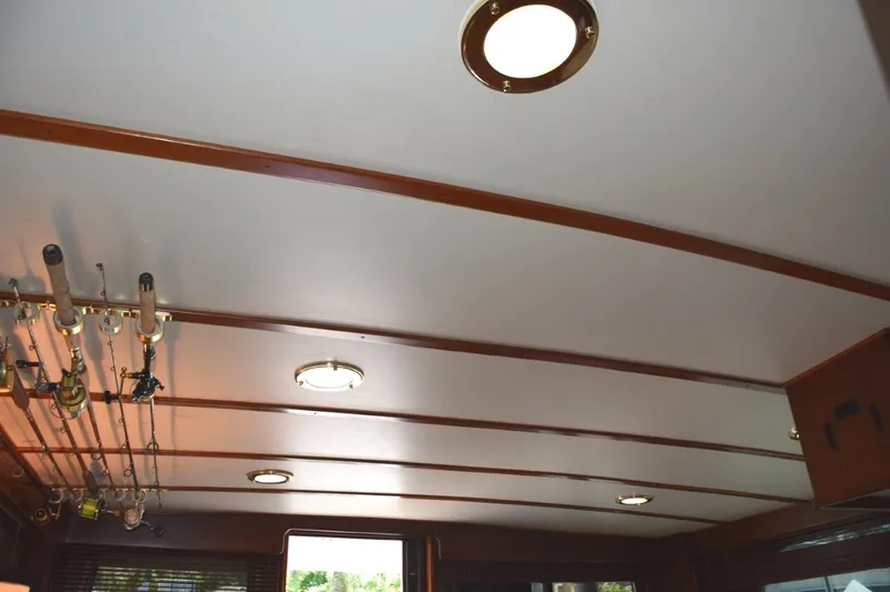 Slide: The Image of Salon headliner with teak battens - 30