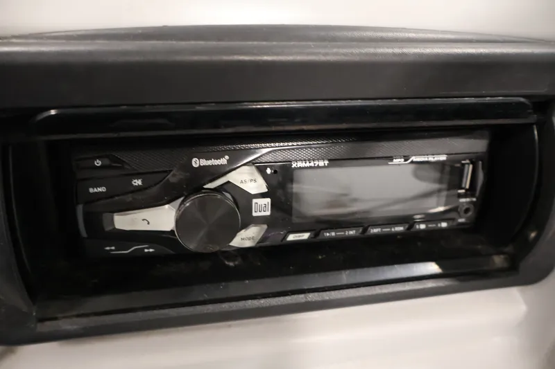 Slide: The Image of Bluetooth-enabled stereo system in a 2009 Leisurecraft 22 Cruise boat dashboard. - 26