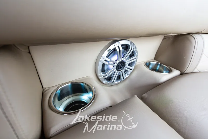 Slide: The Image of Interior of 2017 Bennington 22 GFS boat with speaker and cup holders. - 30