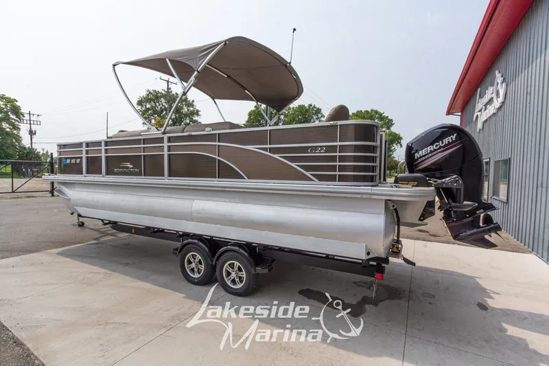 Slide: The Image of 2017 Bennington 22 GFS pontoon boat with Mercury engine at Lakeside Marina. - 8