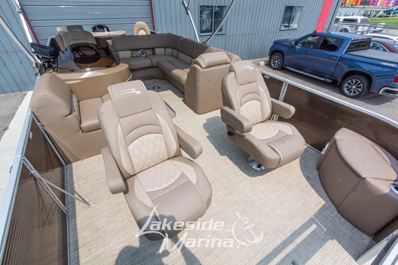 Slide: The Image of Luxurious interior of a 2017 Bennington 22 GFS pontoon boat at Lakeside Marina. - 16