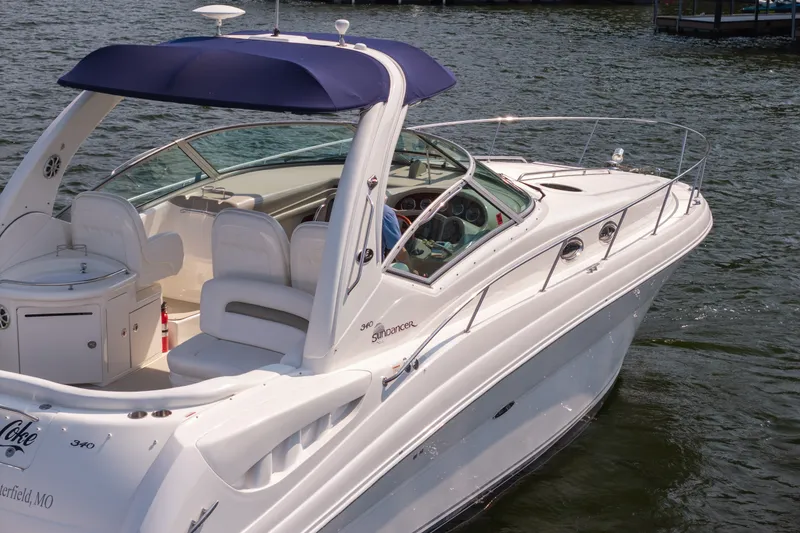 Slide: The Image of 2007 Sea Ray 340 Sundancer boat cruising on a sunny day. - 3