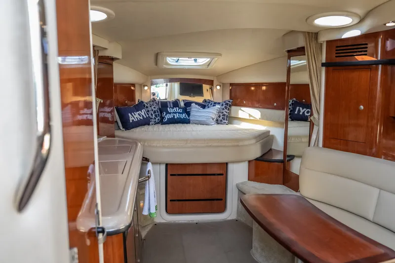 Slide: The Image of Luxurious interior of 2007 Sea Ray 340 Sundancer yacht with cozy cabin and stylish decor. - 50