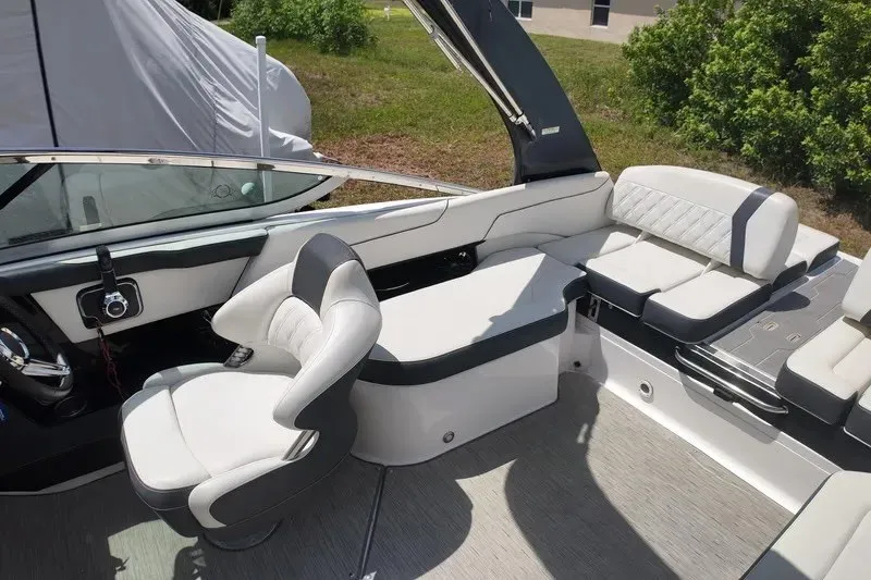 Slide: The Image of 2018 Regal 2300 Bowrider interior with plush seating and modern design. - 17
