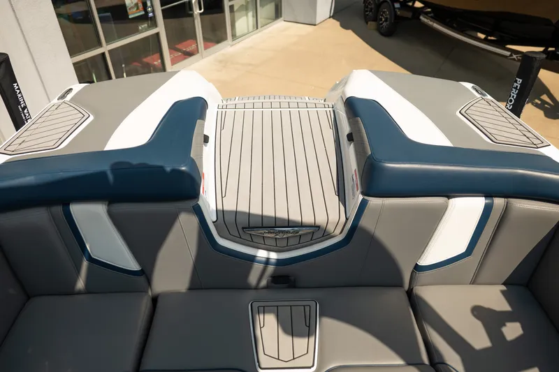 Slide: The Image of 2019 Nautique Super Air Nautique G23 boat interior with sleek seating and modern design. - 47