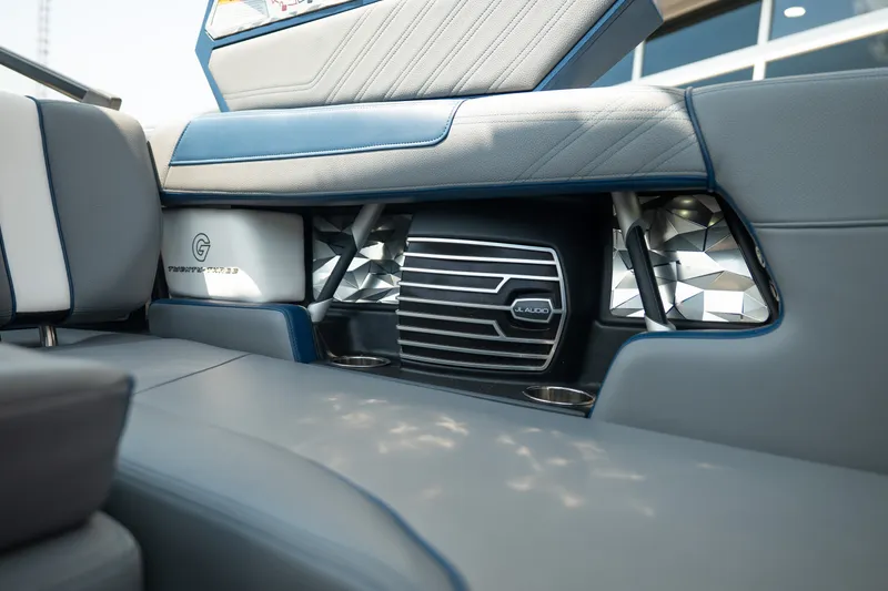 Slide: The Image of Interior of 2019 Nautique Super Air Nautique G23 with premium JL Audio system. - 26