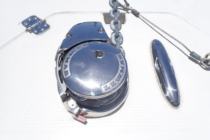Slide: The Image of Chrome anchor winch and cleat on 2019 Sailfish 245 DC boat deck. - 40