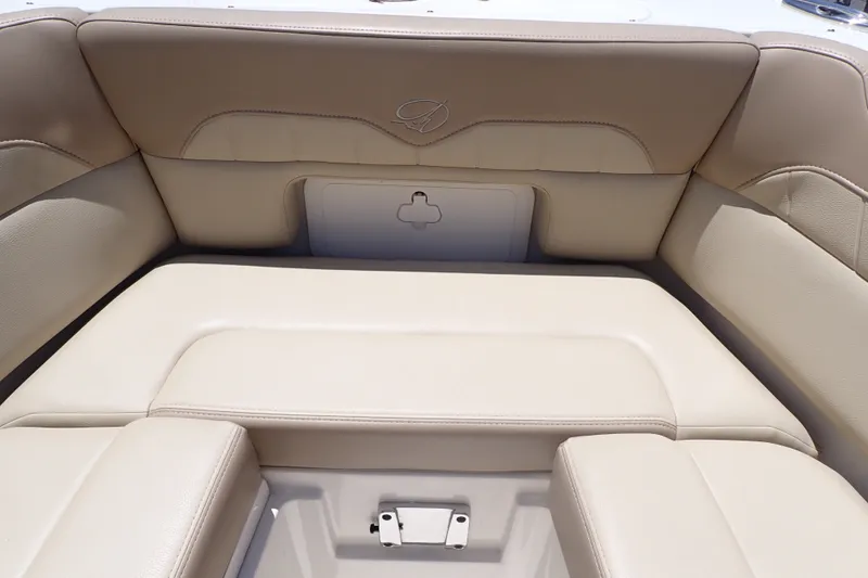 Slide: The Image of Luxurious beige seating on 2019 Sailfish 245 DC boat, showcasing comfort and style. - 42
