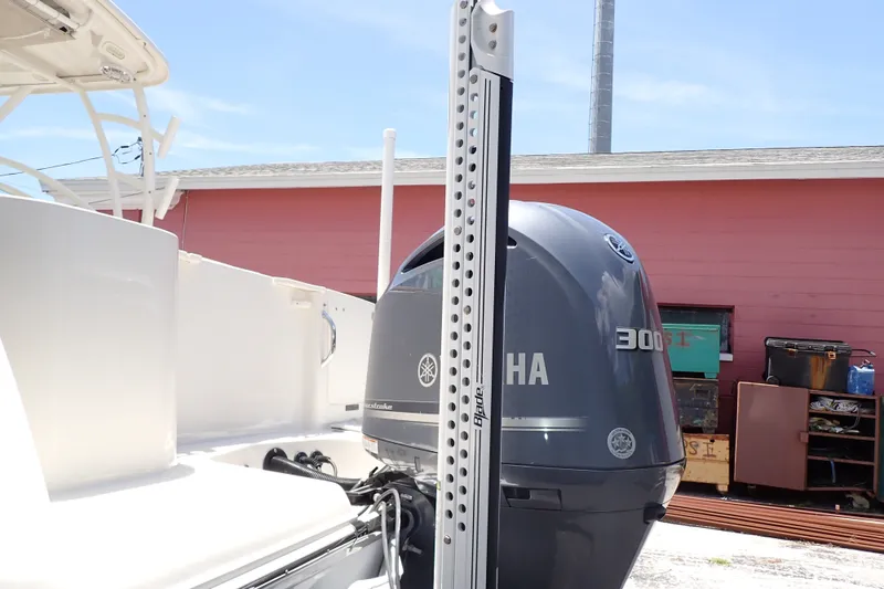 Slide: The Image of 2019 Sailfish 245 DC boat with Yamaha 300 engine and Power-Pole Blade anchor. - 112