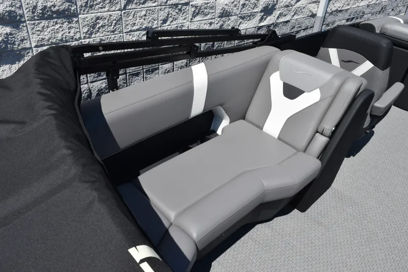 Slide: The Image of Luxurious gray seating in 2026 Evotti 523QL boat, featuring modern design and comfort. - 9