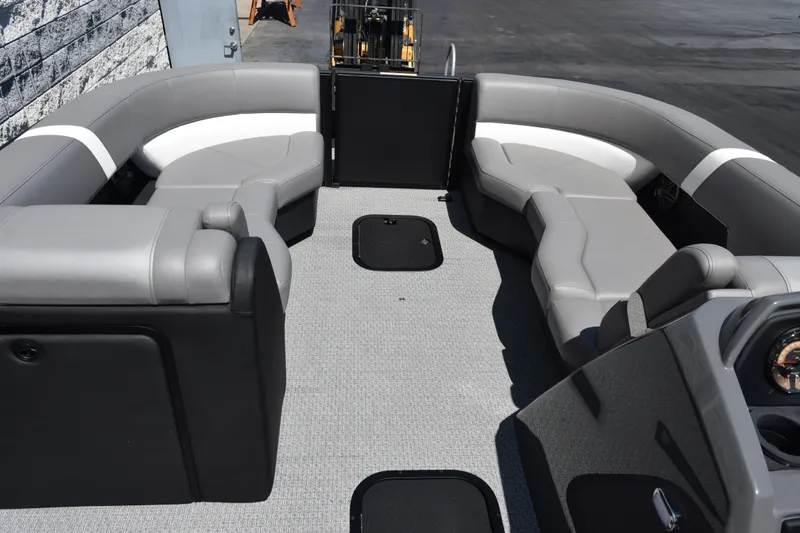 Slide: The Image of Luxurious interior of 2026 Evotti 523QL boat with spacious seating and modern design. - 13