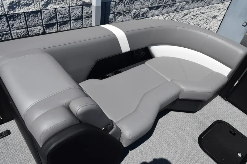Slide: The Image of Luxurious gray seating in 2026 Evotti 523QL boat, featuring modern design and comfort. - 15