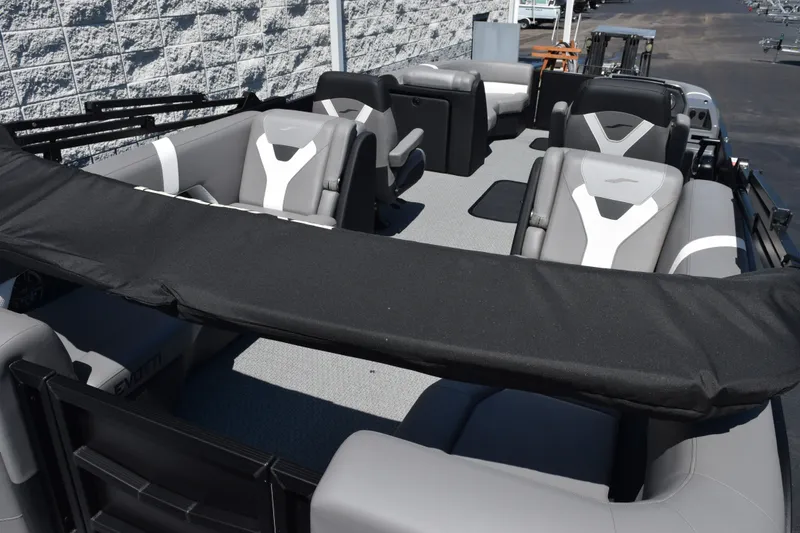 Slide: The Image of Luxurious 2026 Evotti 523QL boat interior with modern seating and sleek design. - 7