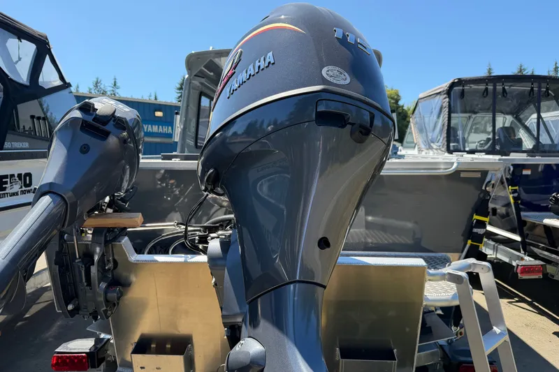 Slide: The Image of A Yamaha outboard motor is mounted on a Hewescraft 180 ProV Hard Top boat. - 4