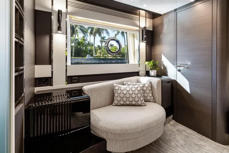 Slide: The Image of Luxurious interior of 2024 Azimut S8 yacht with elegant seating and modern decor. - 18