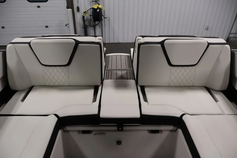 Slide: The Image of 2026 Yamaha Boats 252SD interior seating with modern design and luxurious upholstery. - 33