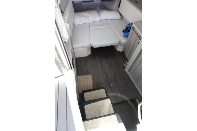 Slide: The Image of Interior cabin of 2022 Formula 380 Super Sport Crossover OB with bed and modern design. - 22