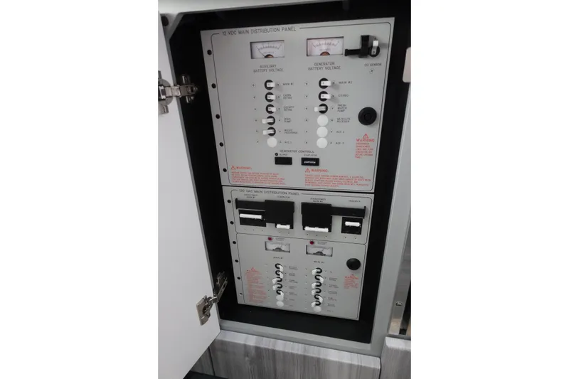 Slide: The Image of Electrical control panel on 2022 Formula 380 Super Sport Crossover OB boat. - 28
