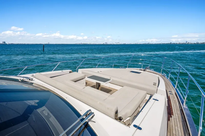 Slide: The Image of Luxurious 2018 Azimut S7 yacht deck with ocean view and sleek design. - 15