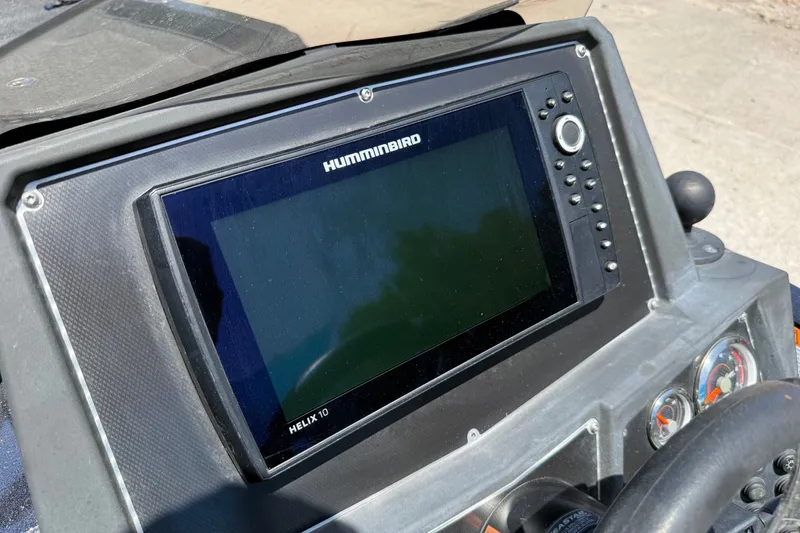 Slide: The Image of Humminbird Helix 10 fishfinder on 2020 Ranger Z518 boat dashboard. - 54
