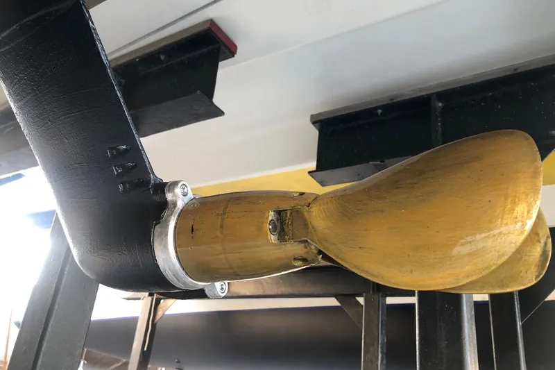 Slide: The Image of Propeller of a 2000 St Francis 44 catamaran, showcasing its robust design. - 35