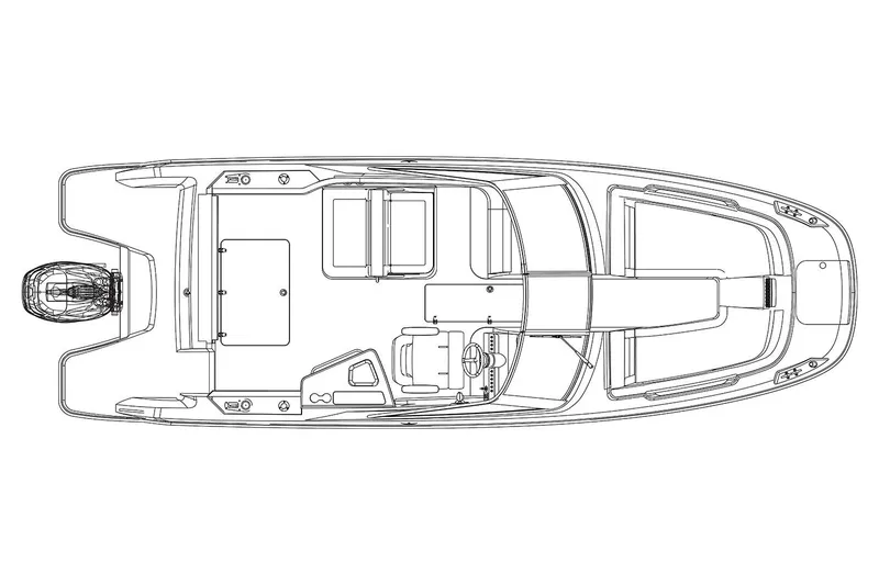 Slide: The Image of Manufacturer Provided Image: Top view schematic of a 2018 Boston Whaler 230 Vantage boat. - 30