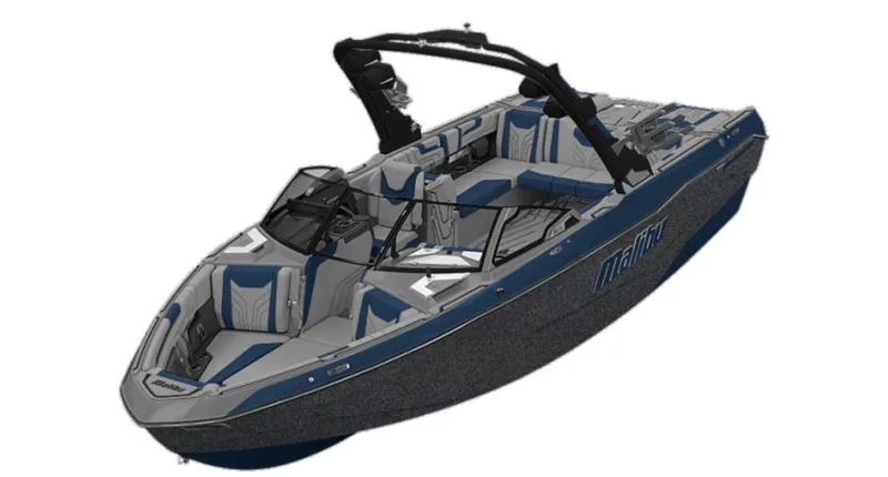 The Image of The image shows a modern 2027 Malibu Wakesetter 25 LSV boat with a stylish design. - 1