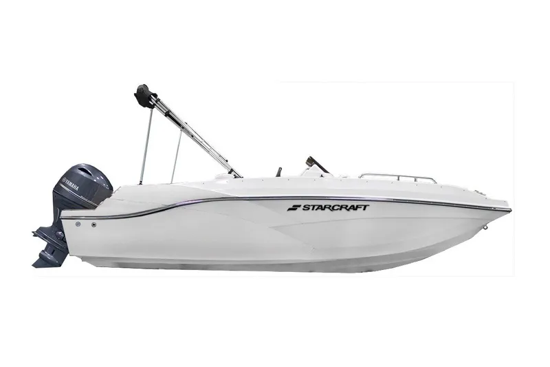 Slide: The Image of 2026 Starcraft SVX 190 DC OB boat with Yamaha outboard motor, side view. - 9
