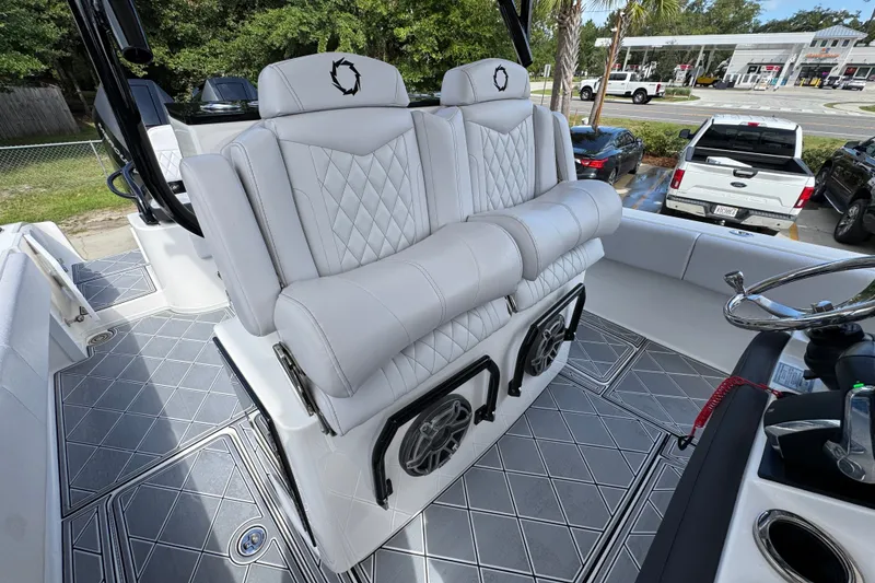 Slide: The Image of 2024 Fountain 34 Center Console boat with luxurious seating and modern design. - 38
