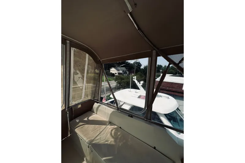 Slide: The Image of 1996 Sabreline 36 Sedan interior view with seating and windows. - 103