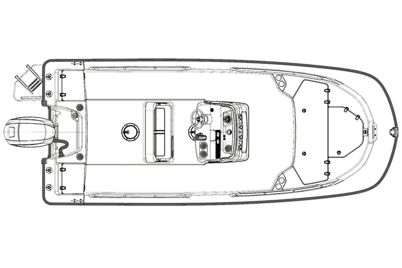 Slide: The Image of Manufacturer Provided Image: Top view schematic of a 2019 Boston Whaler 190 Montauk boat. - 14