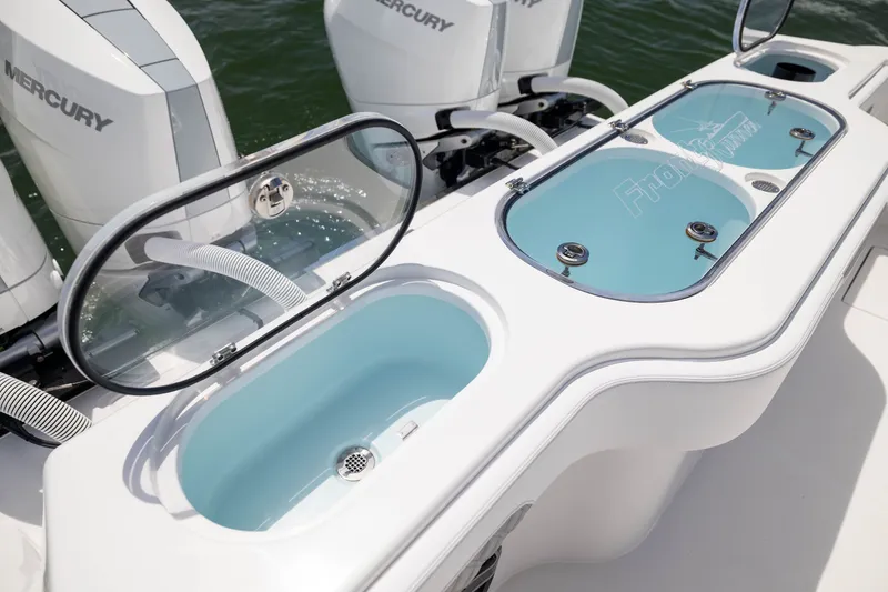 Slide: The Image of 2026 Front Runner 43 Catamaran with Mercury engines and livewell system. - 54