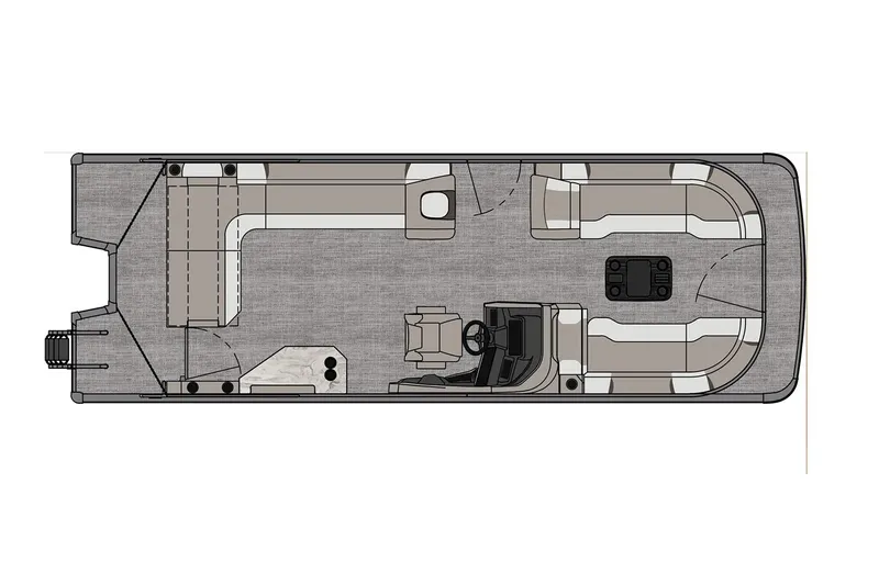 Slide: The Image of Manufacturer Provided Image: 2025 Tahoe Pontoon Grand Tahoe LTD Cruise Rear Bench layout, top view. - 21