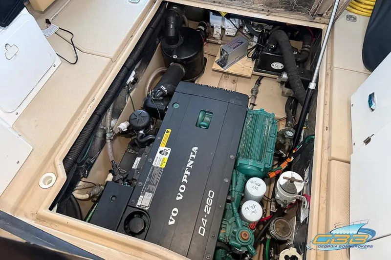 Slide: The Image of Engine compartment of 2013 Cutwater C-28 boat with Volvo Penta D4-260 engine. - 50