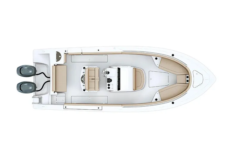 Slide: The Image of Manufacturer Provided Image: Top view of 2021 Sportsman Open 252 Center Console boat layout. - 2