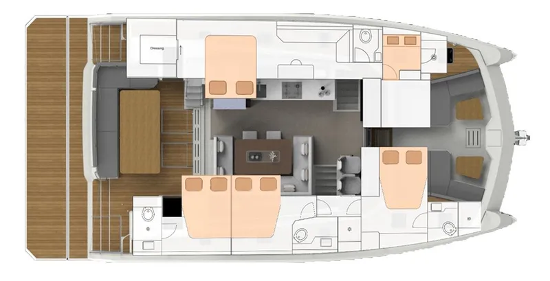 Slide: The Image of Floor plan of 2025 Aventura 56 Motor Yacht, showcasing interior layout and design. - 27