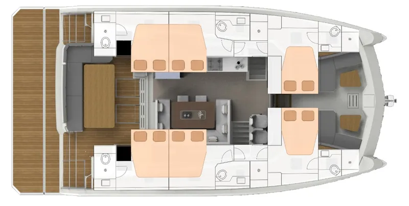 Slide: The Image of 2025 Aventura 56 Motor Yacht floor plan, featuring spacious cabins and modern amenities. - 28