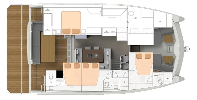 Slide: The Image of Floor plan of 2025 Aventura 56 Motor Yacht, showcasing interior layout and design. - 26