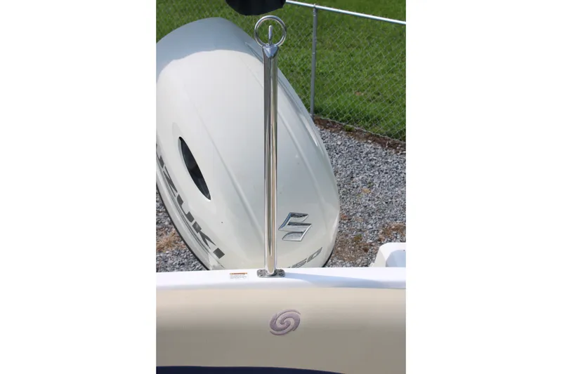Slide: The Image of 2020 Hurricane SunDeck 187 OB boat with Suzuki outboard motor, rear view. - 29