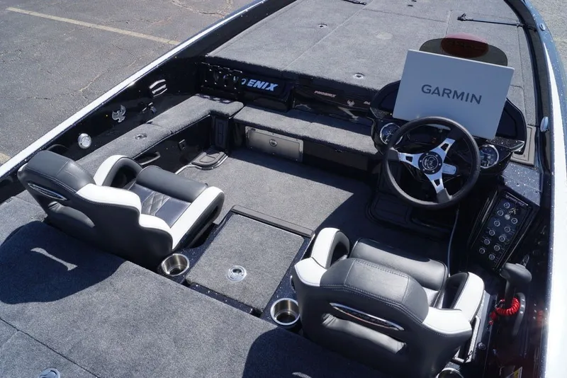 Slide: The Image of Interior of 2027 Phoenix 21 XE boat with Garmin navigation system and dual seating. - 16