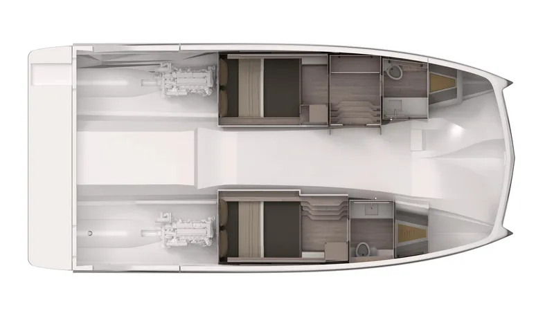 Slide: The Image of Top view layout of 2025 Aventura 38 Sport Coupe interior design. - 25