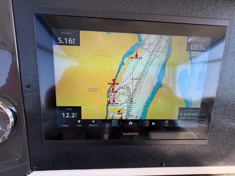 Slide: The Image of Garmin navigation system on a 2008 Sea Ray 47 Sedan Bridge. - 28